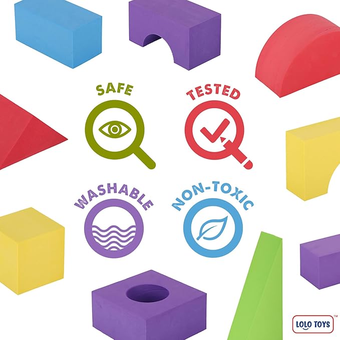 Large Building Foam Blocks for Toddlers – Giant Jumbo Big Building Blocks (30 Pieces)