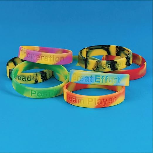 S&S Worldwide Good Character Traits Silicone Bracelets (Pack of 24)