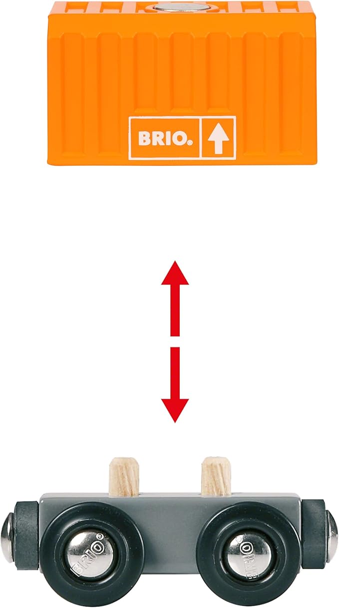 BRIO 33982 Three-Wagon Cargo Train - Kid-Friendly Wooden Toy Train | Engaging Play Experience | Compatible with All Railway Tracks | Ideal for Kids Age 3 & Up | FSC-Certified Materials