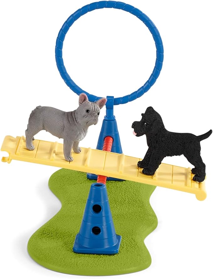 Schleich Farm World, Farm Toys for Girls and Boys Ages 3-8, 14-Piece Playset, Puppy Agility Training at the Dog Park