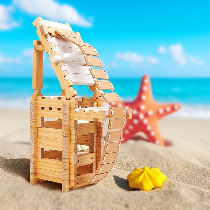 Jovi-mindly 96 PCS Wooden Blocks Wooden Toys with Storage Bag, Preschool Learning Toys Wood Blocks Building Toys for Kids Ages 4-8 Creative Construction Game,FSC Certified