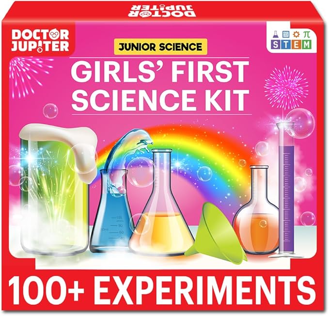 Doctor Jupiter Girls First Science Experiment Kit for Kids Ages 4-5-6-7-8| Christmas, Birthday Gift Ideas for 4-8 Year Old Girls| STEM Learning & Educational Toys