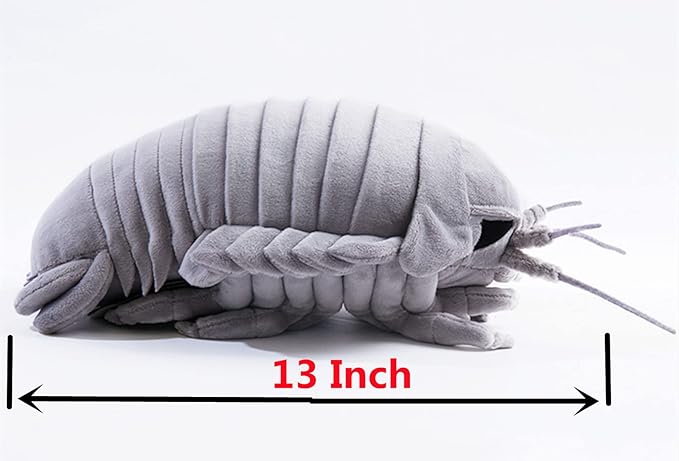 ZHONGXIN MADE Giant Isopod Plush - Lifelike 13inch Isopod Stuffed Animal, Simulation Bathynomus Giganteus Arthropod Insect Plushie, Soft Crustaceans Animals Toys Model Dolls Gifts for Kids