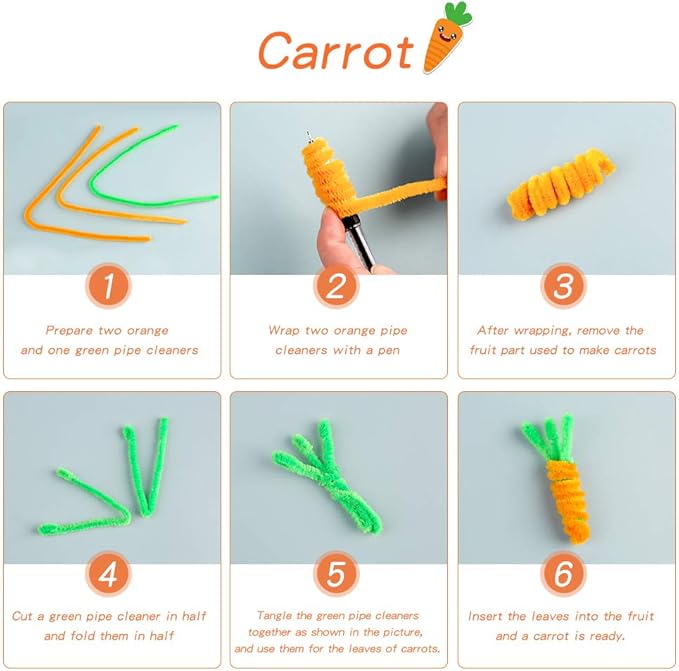 100 Pieces Pipe Cleaners Chenille Stem, Orange Pipe Cleaners Set for DIY Arts Crafts Decorations, Chenille Stems (Orange)