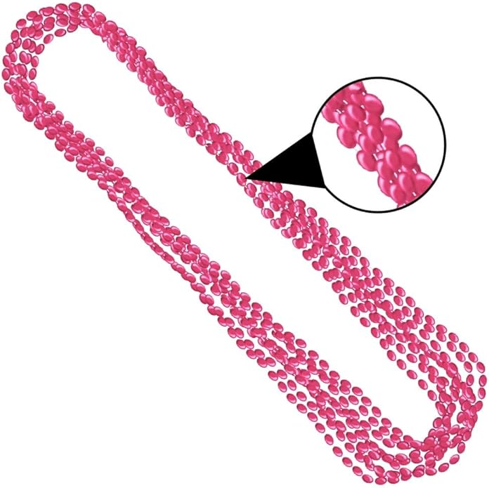 Silver Metallic Bead Necklaces, Party Accessory, 48 Ct.