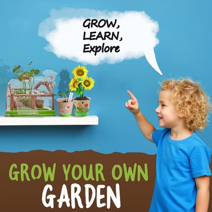 Kids Plant Growing Kit: Terrarium Kit for Kids,Science STEM Toy & Craft Growing Kits for Ages 4-8 Birthday Easter Gifts for Girls 4, 5, 6, 7, 8, Year Old - Gardening Set Toys