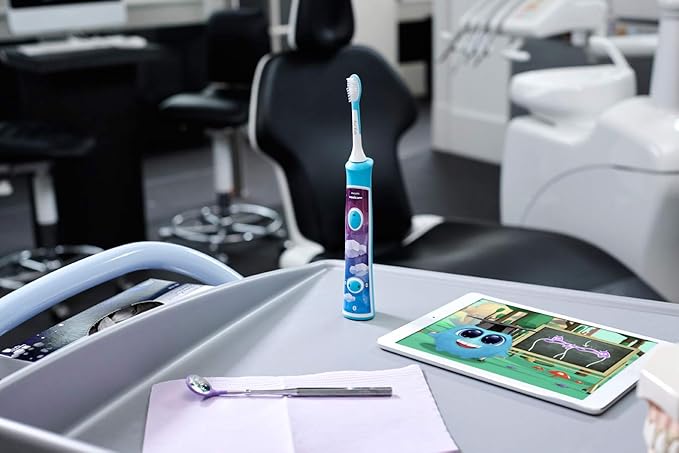 Philips Corded Electric Sonicare Kids Rechargeable Toothbrush with Built-in Bluetooth 2-Pack