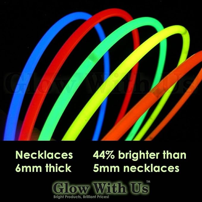 1200 Glow Sticks Bulk Wholesale Necklaces, 22” Glow Stick Necklaces, Assorted Bright Colors, Glow 8-12 Hr, Connector Pre-attached(handy), Glow-in-the-dark Party Supplies, GlowWithUs Brand