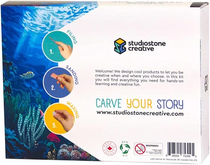 STUDIOSTONE CREATIVE DIY Arts & Crafts Carving Kit Kids Adults Orca Sculpture Soapstone
