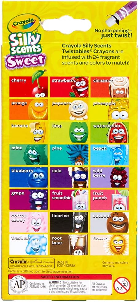 Crayola Silly Scents Twistables Crayons, Sweet Scented Crayons, 24 Count