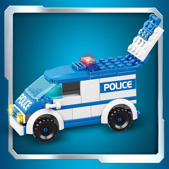 City Police Station Building Sets, 570pcs City Police Sets Toy Building Bricks Kit, Compatible with Lego,Gift for Boys 6-12