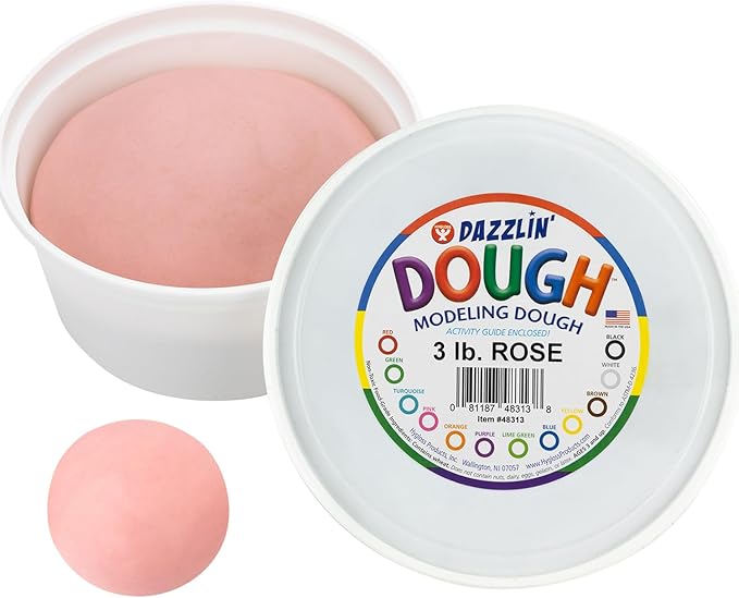 Hygloss Play Modeling Dough - Rose Dough Unscented - Safe & Non-Toxic for Kids Arts & Crafts - Party Favors - Classroom Supplies - 3lb