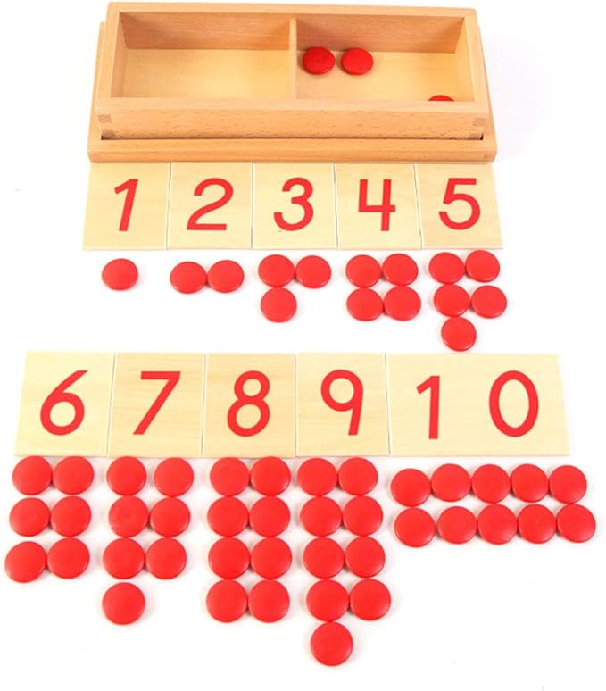 Montessori Cards and Counters Montessori Mathematics Material Montessori Toy for Toddler Preschool Early Learning Material