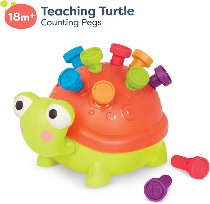 B. toys- Teaching Turtle- 10 Numbered & Colorful Pegs – Learning Toy with Lights & Sounds – Educational Toys for Toddlers, Kids – 18 Months +