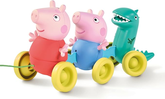 Toomies Peppa Pig Pull Along Toy - Peppa Pig Toys with Music and Wheels - Baby and Toddler Push Toys with Wibble Wobble Action - Walking Toys Ages 18 Months and Up
