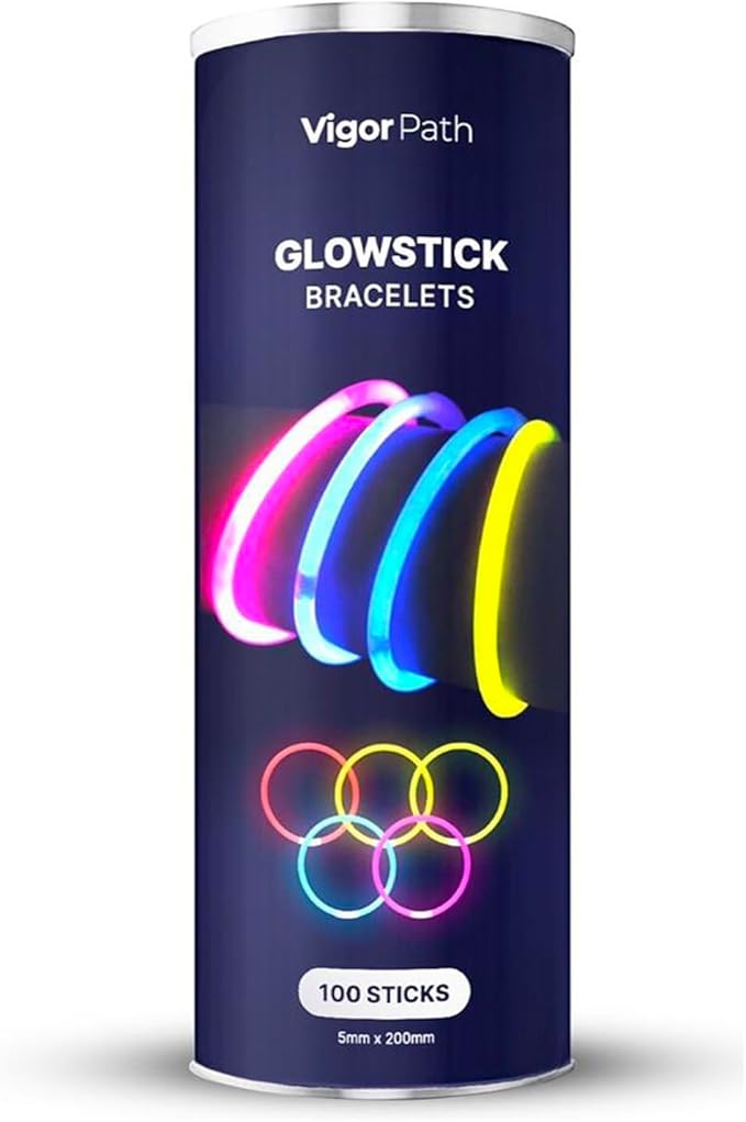 Set of 100' Luminous Sticks - 8" Glowsticks for Bracelets, Necklaces - Perfect for Neon-Themed Parties, Easter Celebrations, Festive Christmas Evenings, Spooky Halloween Nights, and Football Fanatic