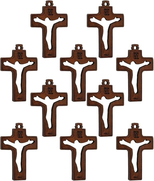 COTTVOTT Wooden Christian Jesus Cross/Orthodox Crucifix Charms Pendants for Rosary Necklace, DIY Jewelry Making Accessories Parts