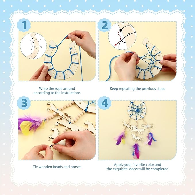 36 Pack Wooden Horse Craft for Boys and Girls Unfinished Wooden Horses Cutout DIY Dream Catcher Paintable Western Craft Supplies for Art Activity Party(Horseshoes)