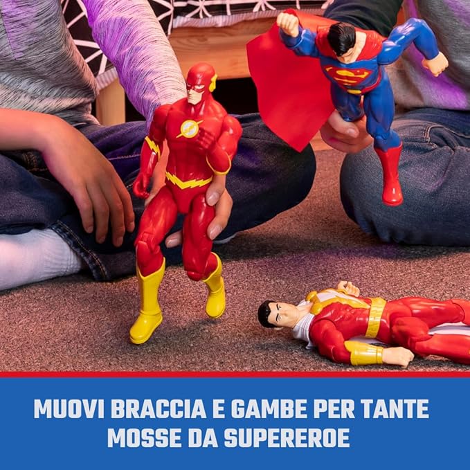 DC Comics The Flash Collectible Action Figure, 12 Inches Tall, 11 Articulation Points, Red Suit, Action Poses, Children's Toy