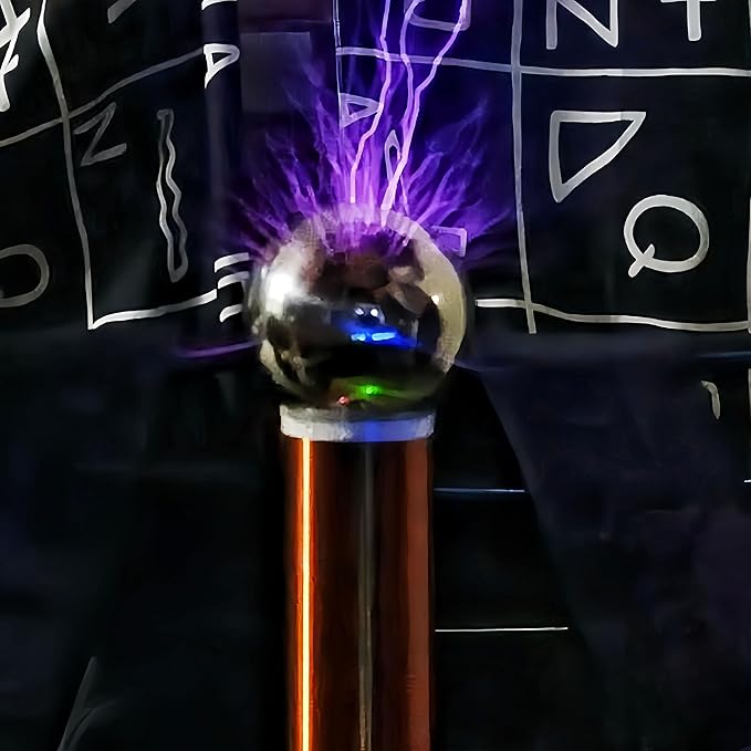 Tesla Coil DIY Kit, Spark Gap Arc Generator with Touchable Plasma Ball, Arc Plasma Artificial Lighting Science Experiment Model - 3.94" Arc, for Physics Teaching to College High School Education