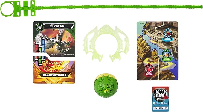 Bakugan, Special Attack Ventri, Spinning Collectible, Customizable Action Figure and Trading Cards, Kids Toys for Boys and Girls 6 and up
