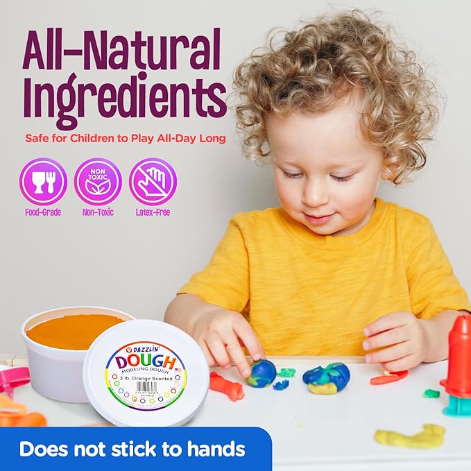 Hygloss Play Modeling Dough - Orange Dough Scented - Safe & Non-Toxic for Kids Arts & Crafts - Party Favors - Classroom Supplies - 3lb