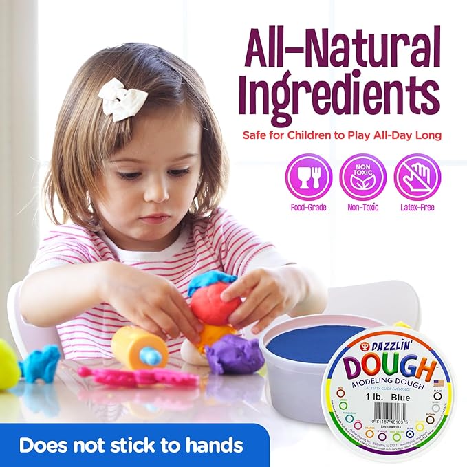 Hygloss Play Modeling Dough - 12lb. Dough Unscented - Safe & Non-Toxic for Kids Arts & Crafts - Party Favors - Classroom Supplies, 12 Assorted Colors