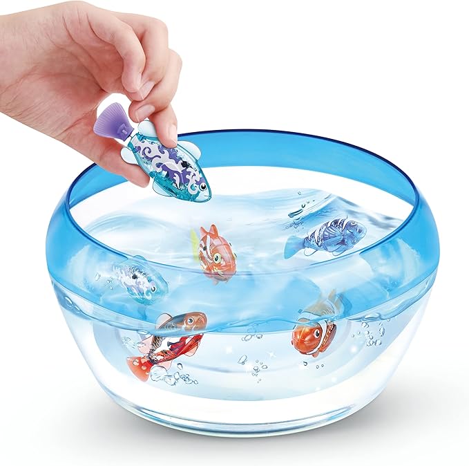 Robo Alive Robo Fish Series 2 (Hot Pink + Pink 2 Pack) by ZURU Robotic Swimming Fish Water Activated, Changes Color, Comes with Batteries, Amazon Exclusive,Multi,7165H
