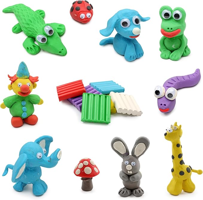 Polymer Clay Starter Kit -51 Colors, CiaraQ Oven Baking Modeling Clay Set with Sculpting Tools, Accessories, and Storage Box. Great for Crafts