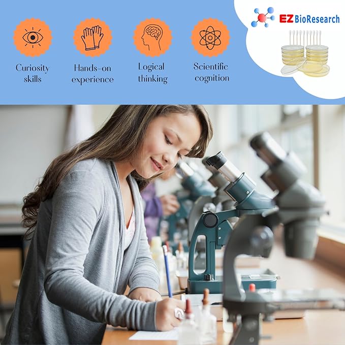 Bacteria Science Kit (IV) (Gift Pack): Prepoured LB-Agar Plates and Cotton Swabs. Exclusive Free Science Fair Project E-Book Packed with Award Winning Experiments. (IV Gift Pack)
