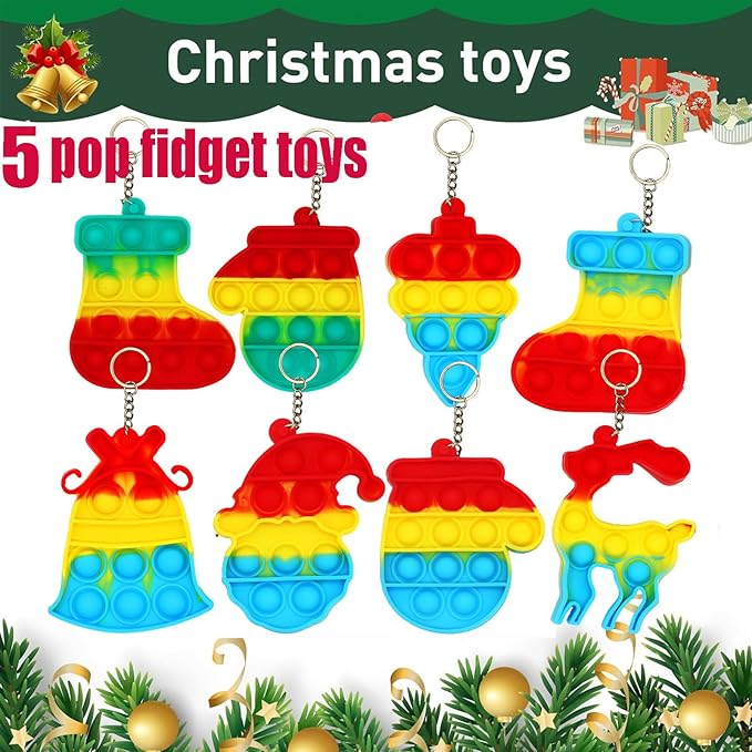 118 Pcs Christmas Party Favors for Kids,Fidget Treasure Box Toys for Classroom Prizes,Pinata Filler,Goodie Bag Stuffers,Treasure Chest,Stocking Stuffers,Prize Box Bulk Mini Toys for Boys Girls