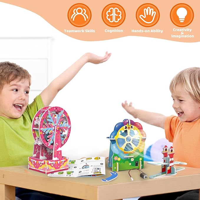 PLANEKO Science Kits for Kids Age 8-12 STEM Projects Activity Craft Kits 3 in 1 Educational Building Kits DIY 3D Puzzles for Kids Science STEM Toys Kits for Boys Girls Age 6-8 8-10 10-12 Birthday Gift