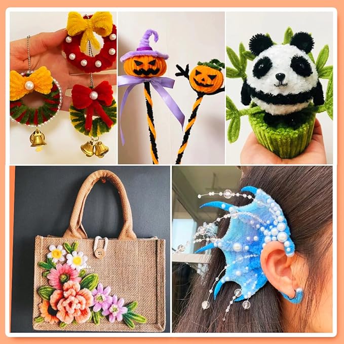 200pcs Pipe Cleaners, Pipe Cleaners for crafts, Craft Supplies Chenille Stems for Art&Craft Christmas DIY projects(12inch*6mm,Brown)