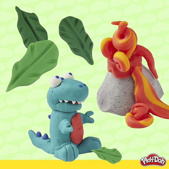 Play-Doh Dinosaur Theme 13-Pack of Non-Toxic Modeling Compound with 2 Cutter Shapes, 2 Roller Tools, and Scissors (Amazon Exclusive)