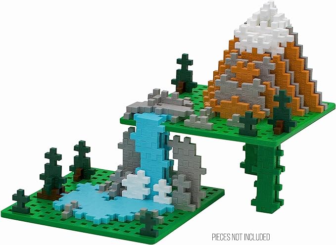 PLUS PLUS 240 Piece Interlocking Building Blocks for Kids, Open Ended Connecting Toys, STEM Bin Mini Manipulatives - Jungle Mix Play Tube & Baseplate