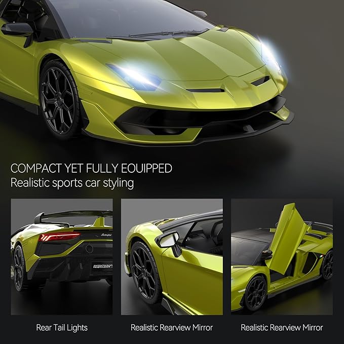 Lamborghini Remote Control Car, Officially Licensed 1:14 Lambo RC Car for Boys Girls Birthday Gift, Green Toys for 3 4 5 Years Old(Green)