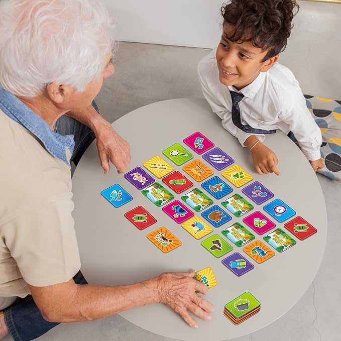 gisgfim 50 Pairs Memory Matching Game for Kids Summer Camp Concentration Games for Preschool Educational Ages 3-8 A Fun & Fast Camp Theme Memory Matching Games