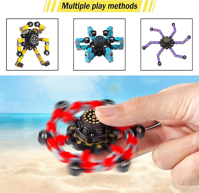 Stcoking Stuffer Gifts Fidget Spinners for Kids and Adults Stress Relief Sensory Fidget Toys for Boys and Girls Fingertip Gyros for ADHD Autism for Kids 2 Pcs