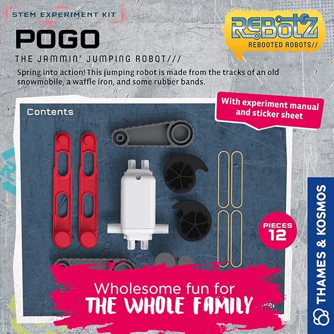 Thames & Kosmos ReBotz: Pogo – The Jammin’ Jumping Robot | Build a Wacky Motorized Robot! | Collect All 4 | Combine to Make New Robotic Creations | Great Stocking Stuffer, Easter Basket Goodie