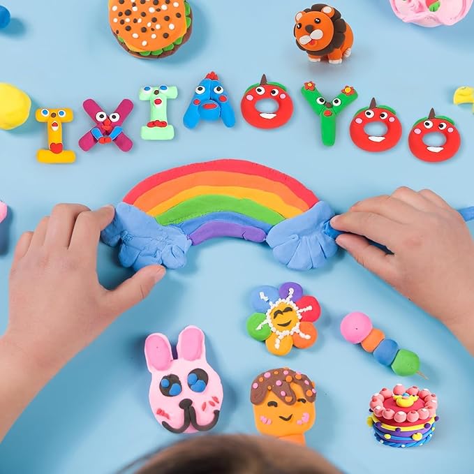 Air Dry Clay - 78 Colors Magic Clay, Modeling Clay Starter Kit, Safe & Non-Toxic, Colorful DIY Clay for Kids, with Accessories and Sculpting Tools, Great Gift for Boys & Girls