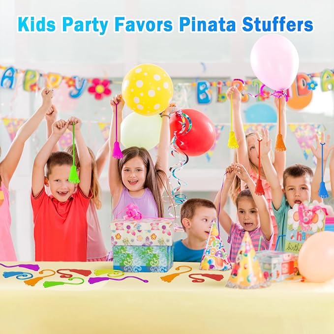 Genuvi Sticky Hands Bulk 48PCS Kids Party Favors Foot Shape Stretchy Sticky Hand Fidget Toys Kids Birthday Goodie Bag Stuffers Treasure Box Toys for Classroom Prizes Party Supplies Easter Egg Fillers