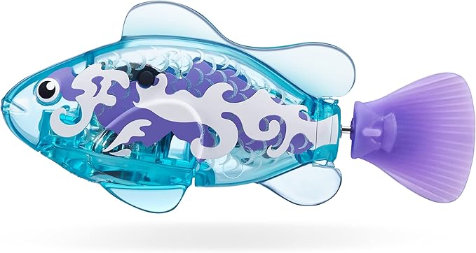 Robo Alive Robo Fish Series 2 (Teal + Orange 2 Pack) by ZURU Robotic Swimming Fish Water Activated, Changes Color, Comes with Batteries, Amazon Exclusive - Teal + Orange (2 Pack), 7165E