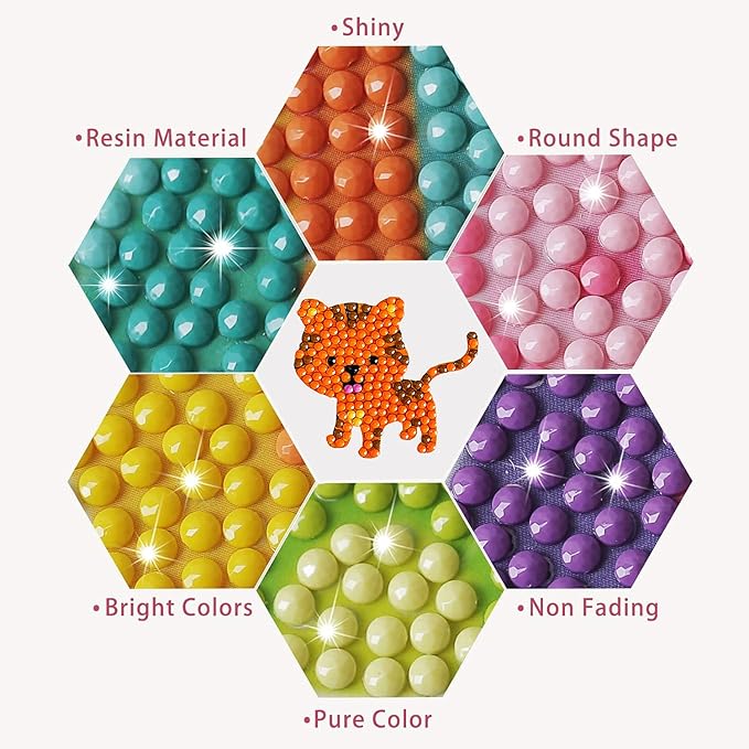 sinceroduct 80pcs Diamond Stickers for Kids - 5D DIY Gem Art Kits, Safe and Colorful Crafts for Girls, Boys, and Beginners
