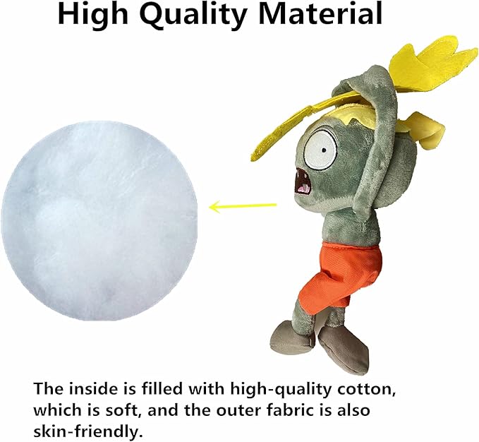3 PCS PVZ Plant and Zombies Plush Sets Toys 1 2 Stuffed Soft PVZ Figure Doll Surf, Pompadour, Bikini Zombies, Great Gifts for Boys and Girls New