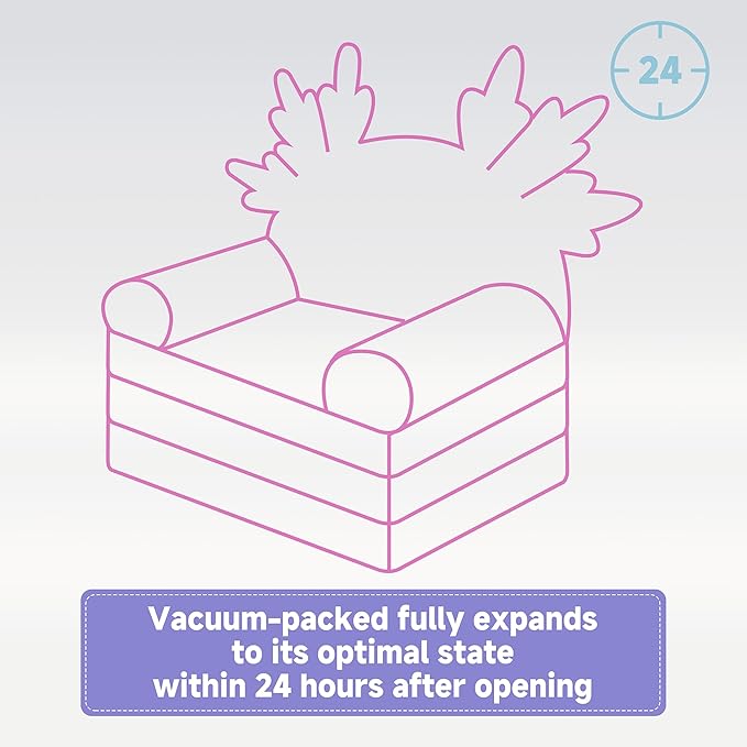 MONKISS 2-in-1 Toddler Couch Chair Comfy, Kids Chair Couch, Mini Couch, Flip Out Sherpa Kids Sofa, Baby Couch, Chair for Toddlers 1-3, Kids Lounge Chair Reading Chair, Kids Couch Bed Fold Out, Axolotl