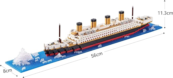 Titanic Ship Model Building Block Set for Adults Cruise Ship MIicro Blocks DIY Educational Toys for Kids Ages of 14+ 1872 Pieces