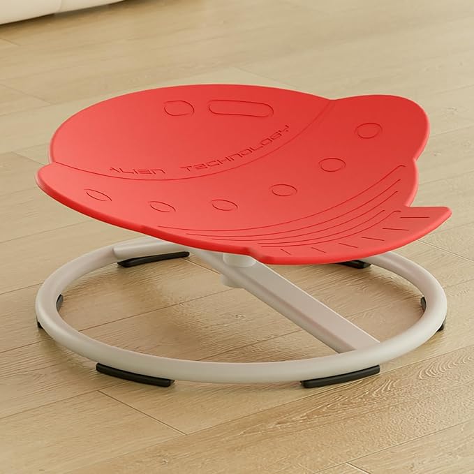 Sensory Spinning Chair for Kids with Autism,Sit and Spin Chair for Kids Autism, 360° Sensory Integration Training Toy,Swivel ADHD Chair,Sensory Equipment,Special Education (UFO Shape, Red)
