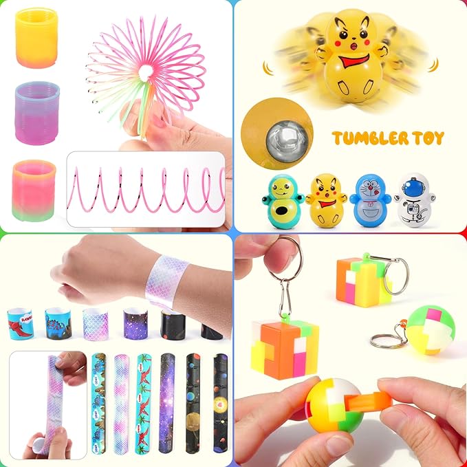 70 Pcs Party Favors for Kids 3-5 4-8 8-12 Treasure Chest Carnival Prizes Box Toys for Classroom, Pinata Filler Goodie Bag Stuffers for Birthday Party, Bulk Small Fidget Toys Pack for Boys Girls