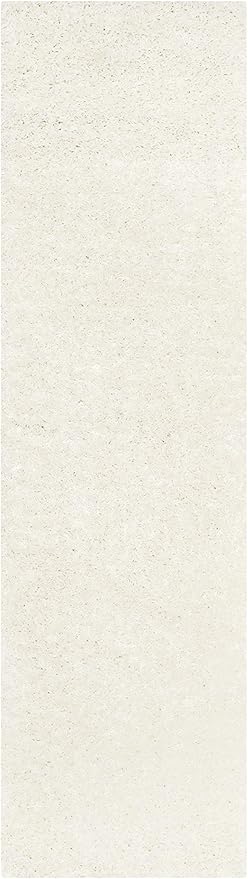 SAFAVIEH Athens Shag Collection Runner Rug - 2'3" x 8', White, Non-Shedding & Easy Care, 1.5-inch Thick Ideal for High Traffic Areas in Living Room, Bedroom (SGAS119B)