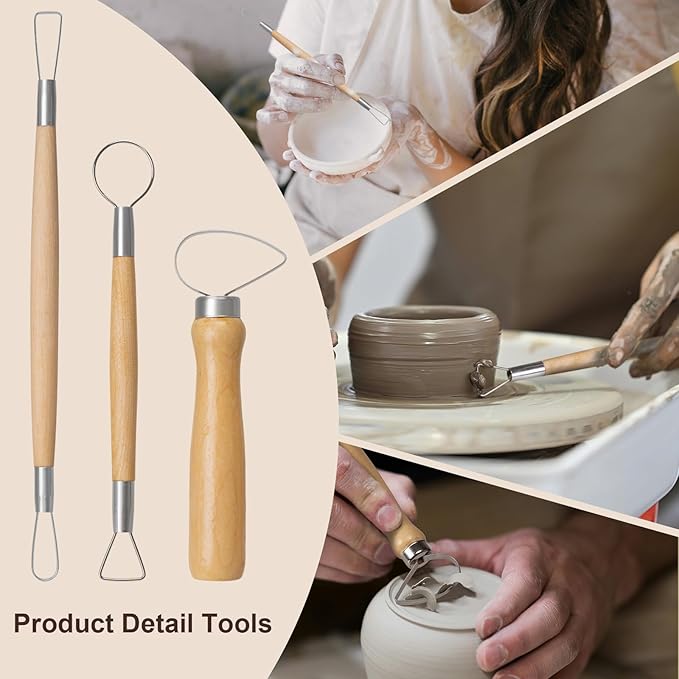 Amrules Clay Tools Kit, 43 PCS Pottery Tools, Practical Polymer Clay Sculpting Tools Kit, Air Dry Clay Tools Set for Beginner, Adults, Pottery Craft, Carving, Drawing, Molding, Modeling, Shaping